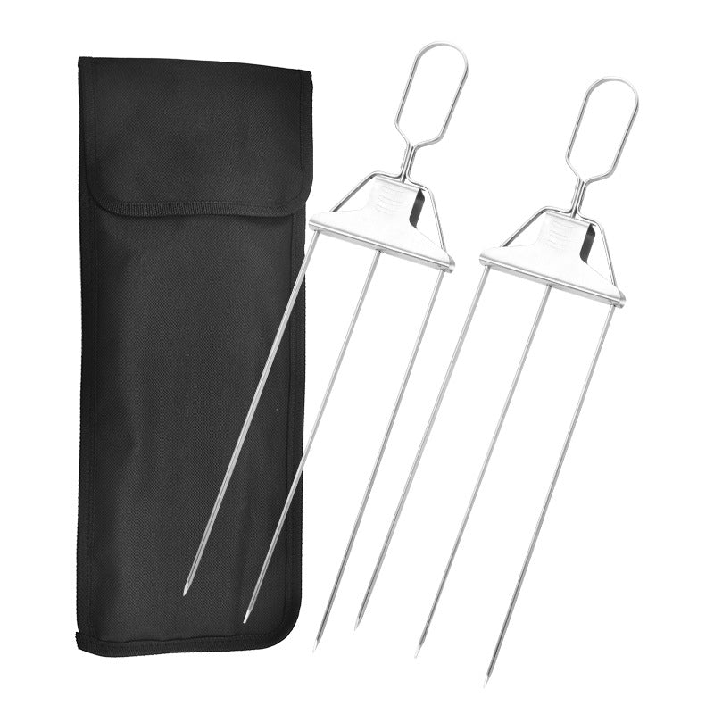 Stainless Steel  Barbecue Skewers With a Bar Slider