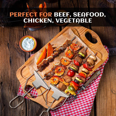 Stainless Steel  Barbecue Skewers With a Bar Slider