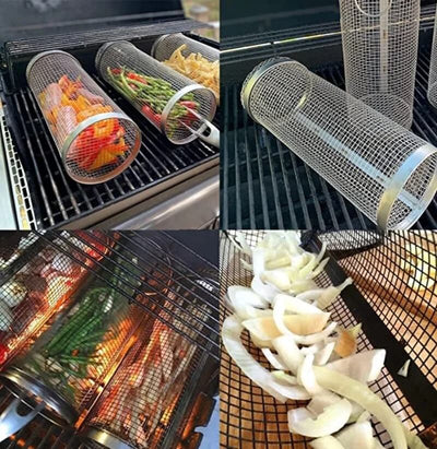 Portable Rolling Grill Basket