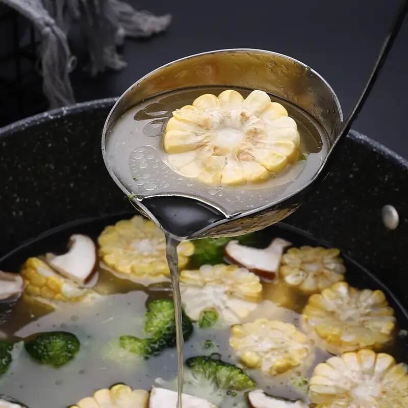 Stainless Steel Soup Ladle with Oil Separator