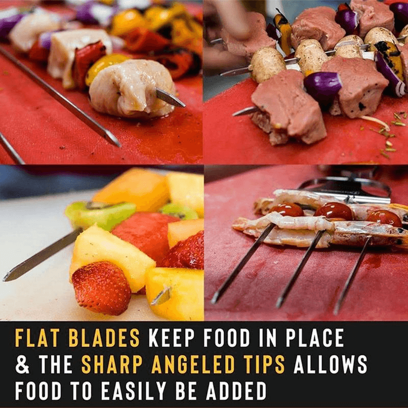 Stainless Steel  Barbecue Skewers With a Bar Slider