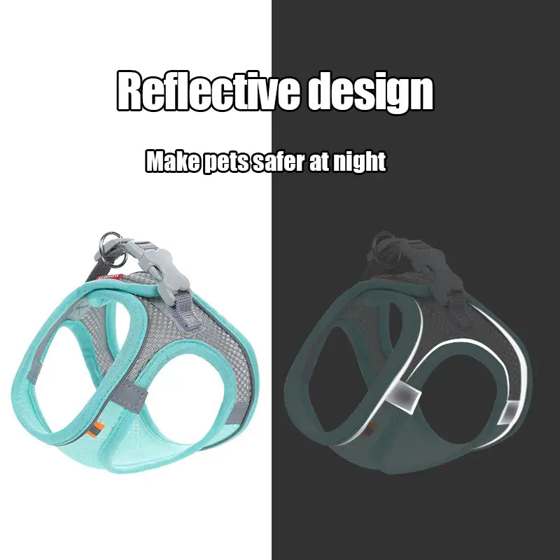 Pet Mesh Harness With Leash