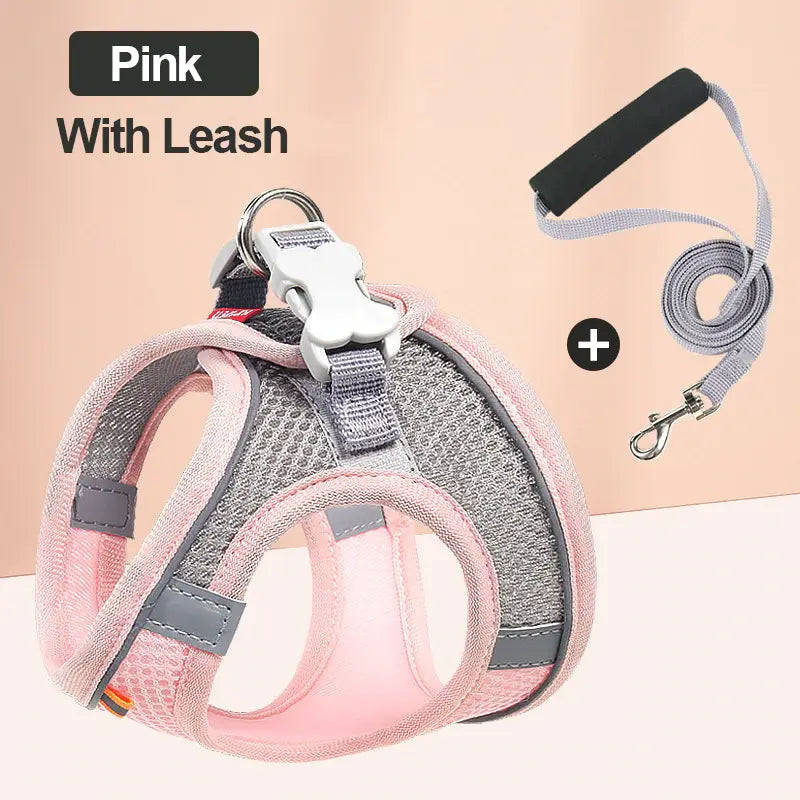 Pet Mesh Harness With Leash