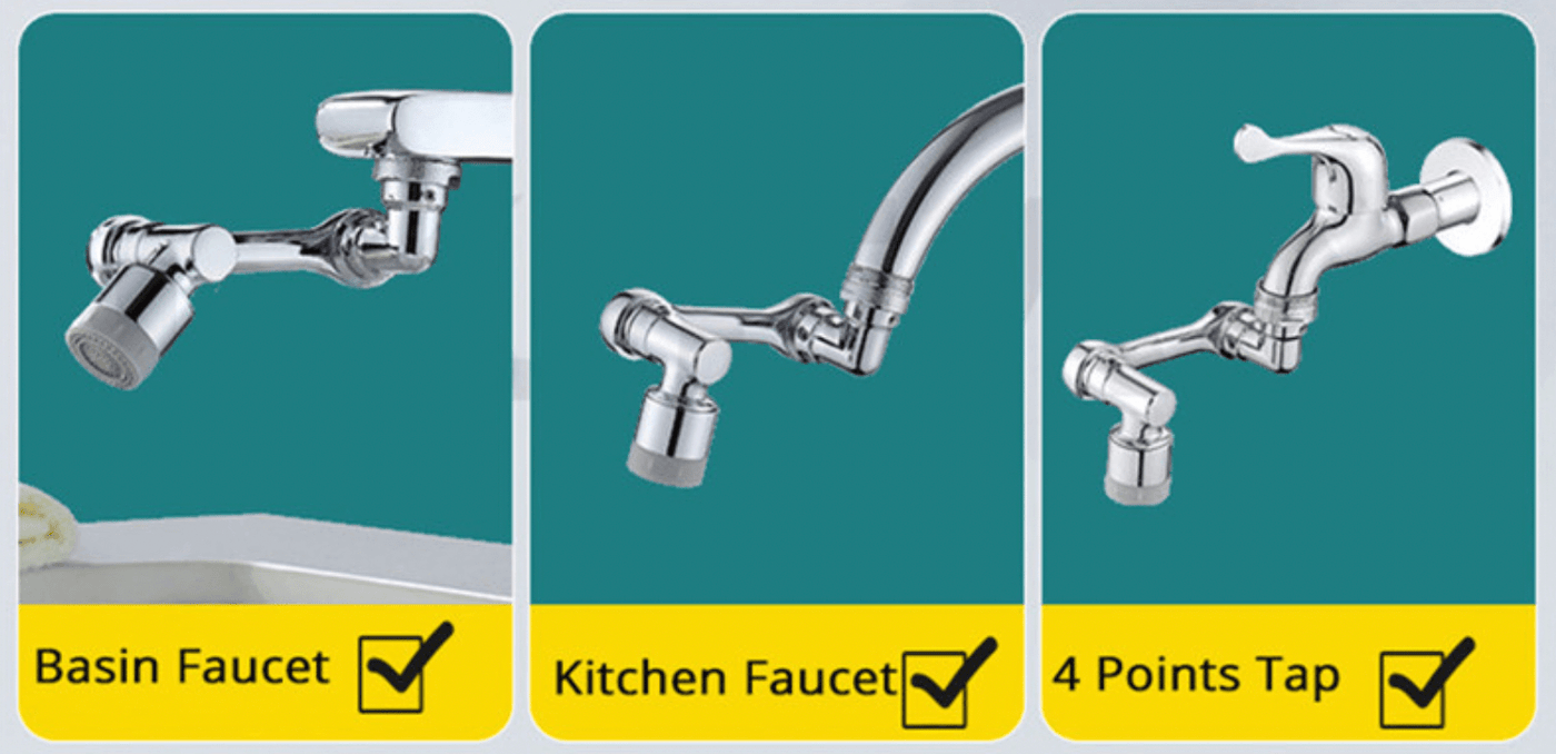 Multifunctional 1080 degree Rotary Faucet Extender
