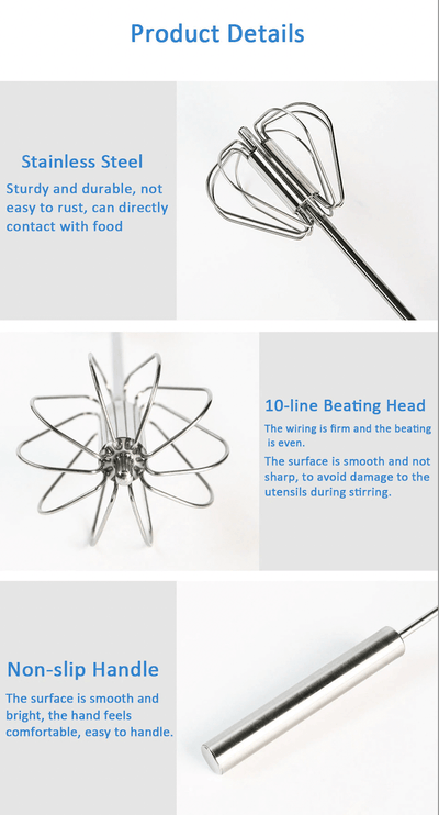 Stainless Steel Semi Automatic Hand Pressure Whisker