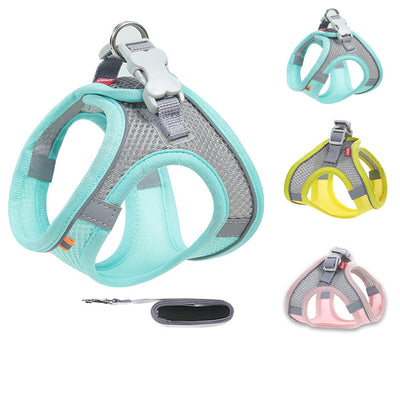 Pet Mesh Harness With Leash